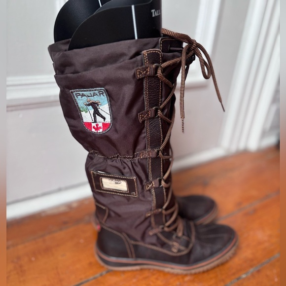 Pajar Shoes - Women’s Pajar Grip Tall Lace Up Water Resistant Lined Snow Boot in Brown Size 9